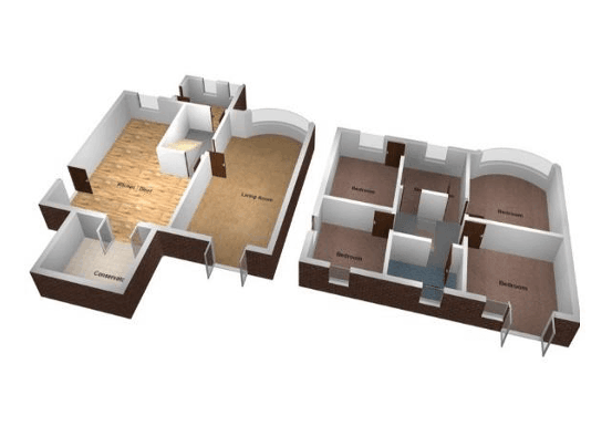 Domestic 2D or 3D floor plans